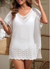 Split White V Neck Cover Up | thumb picture 