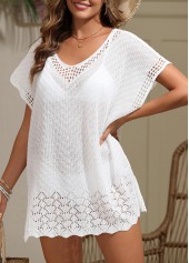 Split White V Neck Cover Up | thumb picture 