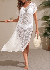 White V Neck Short Sleeve Cover Up | thumb picture 