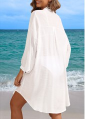 White Long Sleeve Button Cover Up | thumb picture 