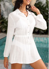 White Button Long Sleeve Cover Up | thumb picture 