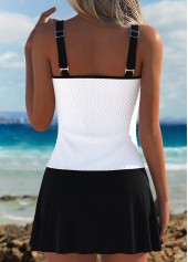 Mid Waisted White V-Neck Tankini Set | thumb picture 