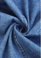 Denim Blue Tummy Coverage Long Sleeve Lapel Coat | thumb picture 