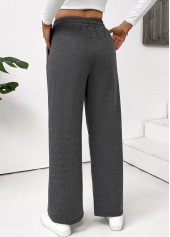Dark Grey Marl Pocket Straight Leg Elastic Waist Pants | thumb picture 