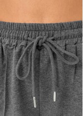 Dark Grey Marl Pocket Straight Leg Elastic Waist Pants | thumb picture 