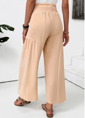 Light Coffee Wide Leg Elastic Waist High Waisted Pants | thumb picture 