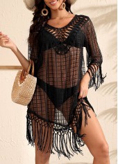 Tummy Coverage Black V Neck Cover Up | thumb picture 