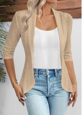 3/4 Sleeve Open Front Light Cardigan | thumb picture 