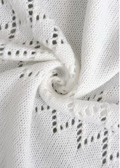 White Tummy Coverage Hollowedout Long Sleeve Cardigan | thumb picture 