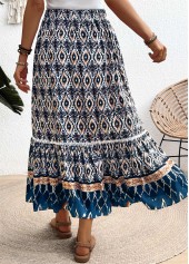 Multi Color Tribal Print A Line Elastic Waist Skirt | thumb picture 