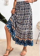 Multi Color Tribal Print A Line Elastic Waist Skirt | thumb picture 