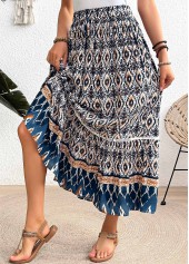 Multi Color Tribal Print A Line Elastic Waist Skirt | thumb picture 