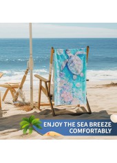 Cyan Marine Life Print Beach Blanket | thumb picture 