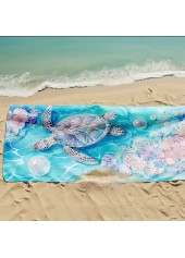 Cyan Marine Life Print Beach Blanket | thumb picture 