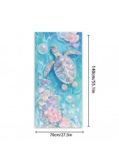 Cyan Marine Life Print Beach Blanket | thumb picture 