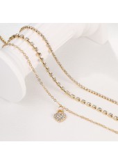 Golden Color Heart Alloy Detail Anklets | thumb picture 