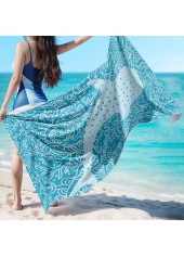 Mint Green Marine Life Print Beach Blanket