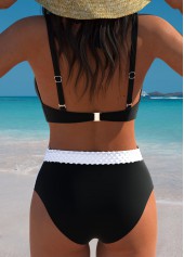 Criss Cross Contrast Black Bikini Set | thumb picture 
