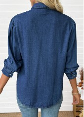 Denim Blue Tummy Coverage Long Sleeve Shirt | thumb picture 