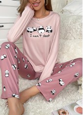 Light Pink Animal Print Lounge Top and Pants