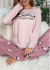 Light Pink Animal Print Lounge Top and Pants | thumb picture 