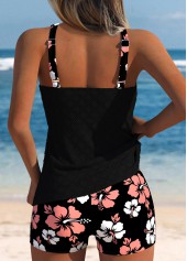 Mid Waisted Floral Print Coral Tankini Set | thumb picture 