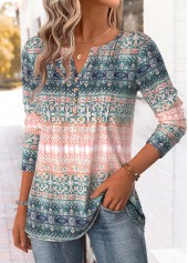 Multi Color Tribal Print Long Sleeve T Shirt | thumb picture 