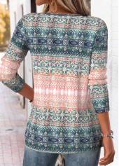 Multi Color Tribal Print Long Sleeve T Shirt | thumb picture 