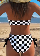Mid Waisted Plaid Black Bikini Set | thumb picture 