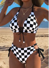 Mid Waisted Plaid Black Bikini Set | thumb picture 