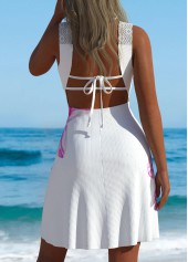 Floral Print Criss Cross White Cover Up | thumb picture 