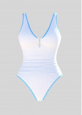 Tribal Print Light Blue One Piece Swimwear and Sarong | thumb picture 