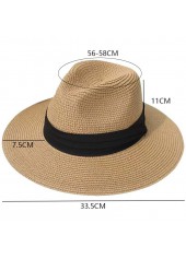 Light Camel Wide Brim Straw Hat | thumb picture 