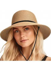 Light Camel Foldable Visor Straw Hat