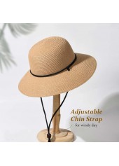 Light Camel Foldable Visor Straw Hat | thumb picture 
