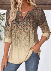 Light Coffee Tribal Print Shirt