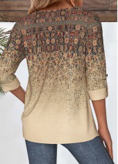 Light Coffee Tribal Print Shirt | thumb picture 