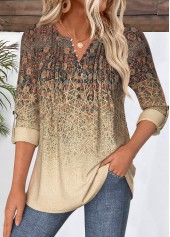 Light Coffee Tribal Print Shirt | thumb picture 