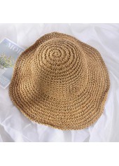 Dark Camel Wide Brim Straw Hat | thumb picture 
