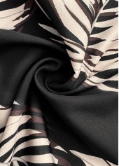 Black Pocket Leaf Print Wide Leg Elastic Waist Pants | thumb picture 