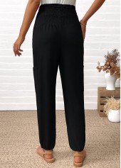 Black Pocket Jogger Elastic Waist High Waisted Pants | thumb picture 