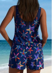 Marine Life Print Navy One Piece Swimwear | thumb picture 