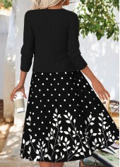Black Tummy Coverage Floral Print Dress and Cardigan | thumb picture 