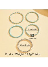 Turquoise Color Alloy Detail Elastic Bracelets | thumb picture 