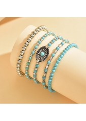 Turquoise Color Alloy Detail Elastic Bracelets | thumb picture 