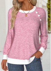 Multi Color Tummy Coverage Long Sleeve Round Neck Sweatshirt