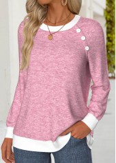 Multi Color Tummy Coverage Long Sleeve Round Neck Sweatshirt | thumb picture 