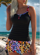 Mid Waisted Leopard Black Tankini Set | thumb picture 