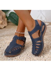 Blue Closed Toe Low Heel Sandals | thumb picture 