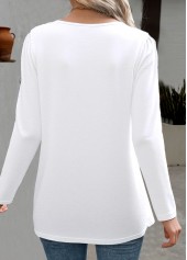 White Long Sleeve Round Neck T Shirt | thumb picture 